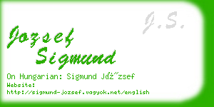 jozsef sigmund business card
